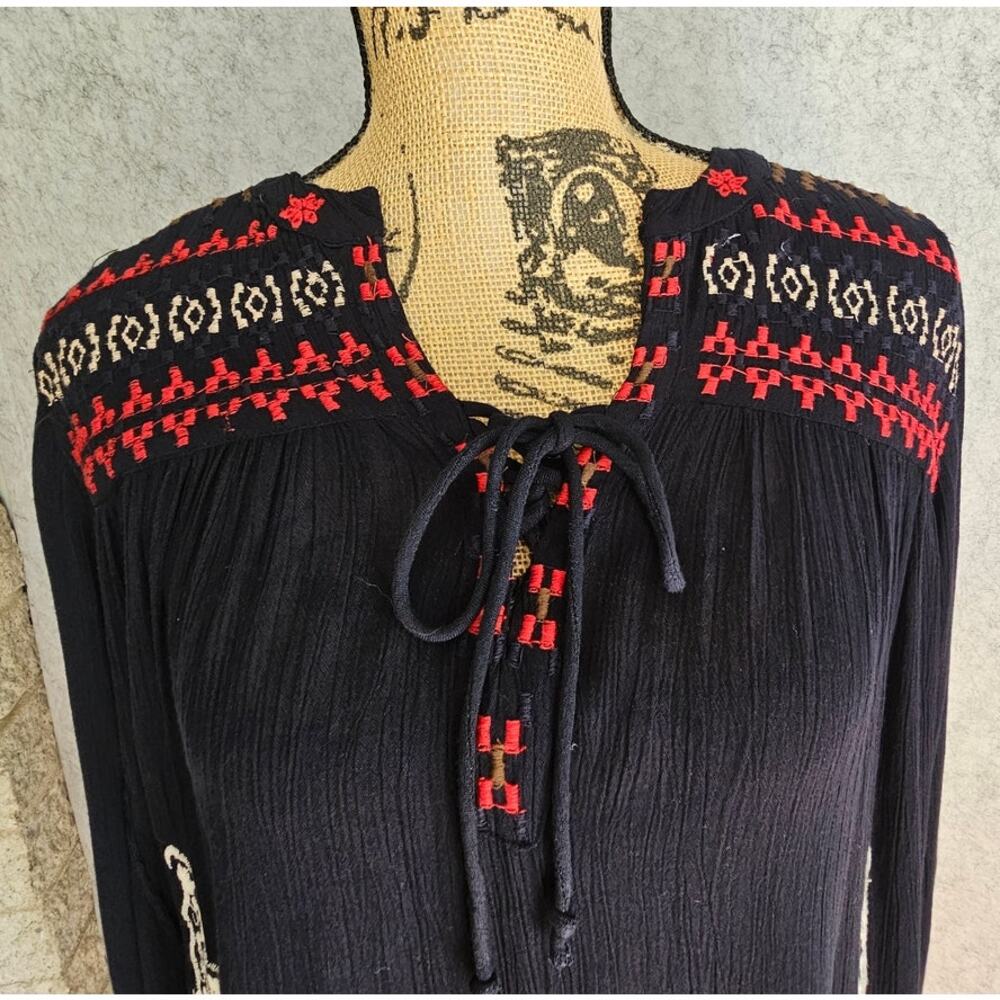 Anthropolgie Hazel Dress Embroidered Peasant Flowy, Boho 100% Viscose Aztec Sz S - Picture 15 of 15